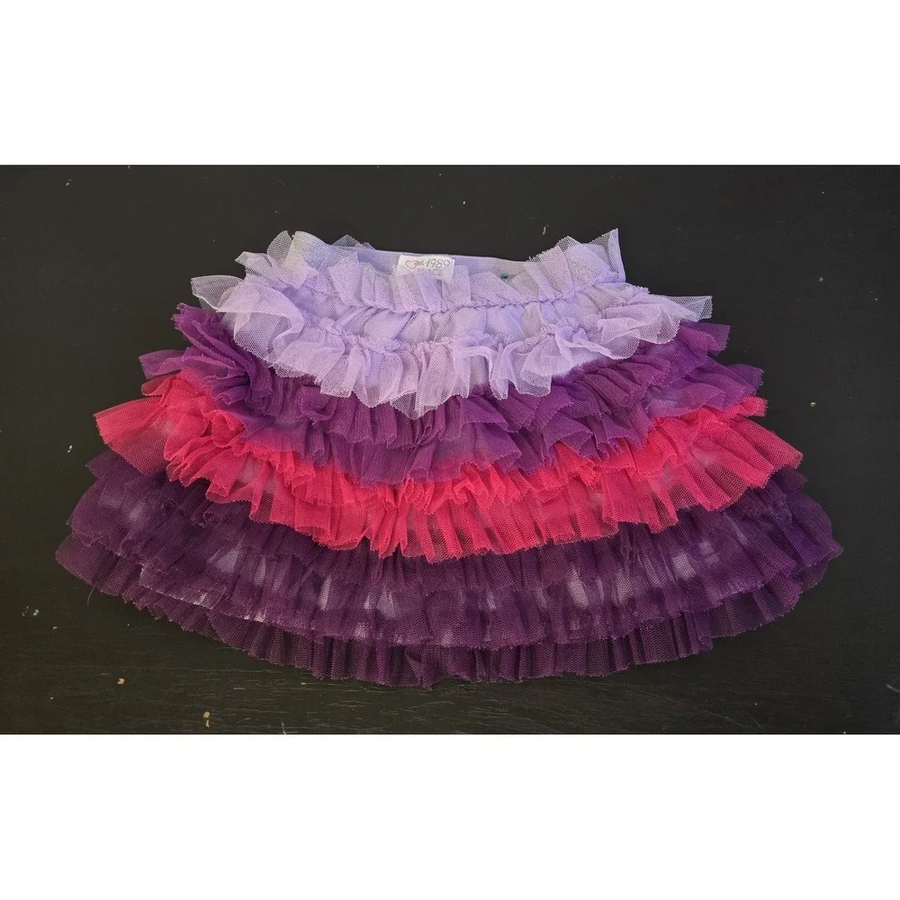 The Childrens Place Cherokee Girls Tutu Skirt Lot Pink Purple Tiered Ruffle Mesh